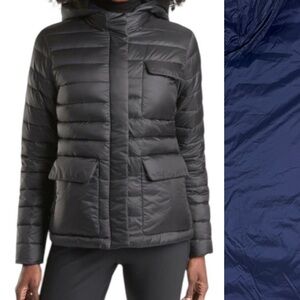 Athleta Reversible Pulse Down Jacket Black and Navy Size XS